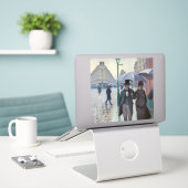 Gustave Caillebotte - Paris Street; Rainy Day Aufkleber (Laptop auf Schreibtisch)