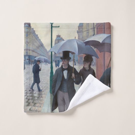 Gustave Caillebotte - Paris Street; Rainy Day Badhandtuch Set (Waschlappen)