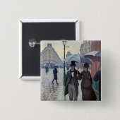 Gustave Caillebotte - Paris Street; Rainy Day Button (Vorne & Hinten)