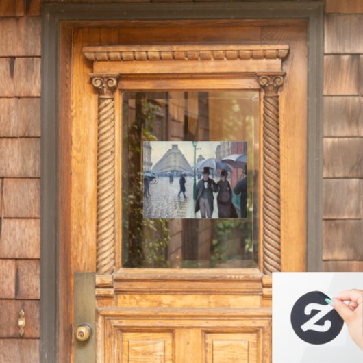 Gustave Caillebotte - Paris Street; Rainy Day Fensteraufkleber (Haustür)