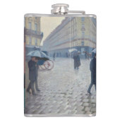 Gustave Caillebotte - Paris Street; Rainy Day Flachmann (Rückseite)