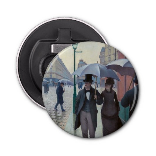 Gustave Caillebotte - Paris Street; Rainy Day Flaschenöffner (Vorderseite)