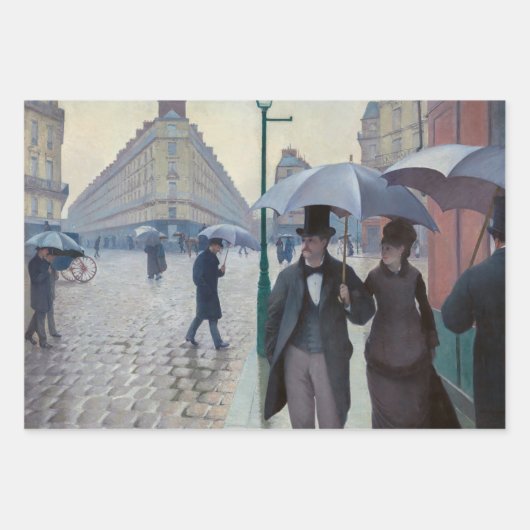 Gustave Caillebotte - Paris Street; Rainy Day Geschenkpapier Set (Vorderseite)