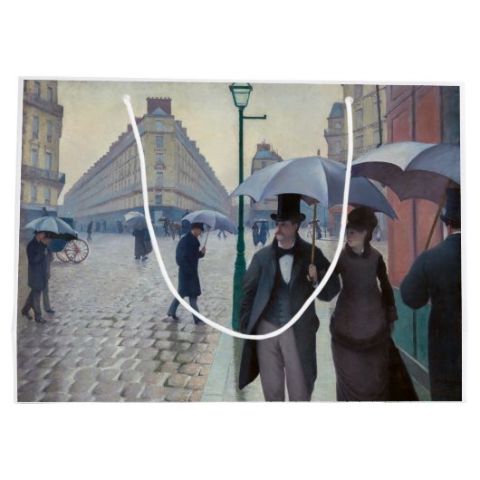 Gustave Caillebotte - Paris Street; Rainy Day Große Geschenktüte (Rückseite)