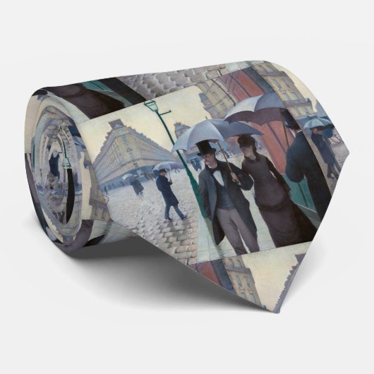 Gustave Caillebotte - Paris Street; Rainy Day Krawatte (Gerollt)