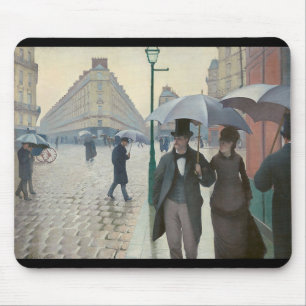 Gustave Caillebotte, "Paris Street; Rainy Day" Mousepad