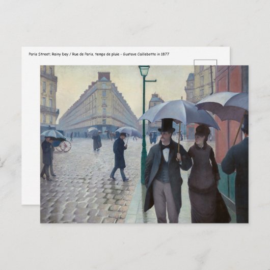 Gustave Caillebotte - Paris Street; Rainy Day Postkarte (Vorne/Hinten)