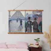 Gustave Caillebotte - Paris Street; Rainy Day Wandteppich Mit Holzrahmen (Schlafzimmer)