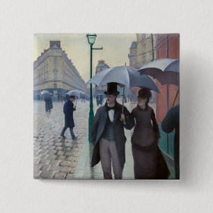Gustave Caillebotte - Pariser Straße; Regentag Button