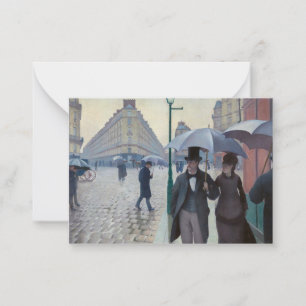 Gustave Caillebotte - Pariser Straße; Regentag Mitteilungskarte