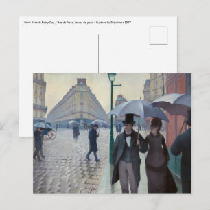 Gustave Caillebotte - Pariser Straße; Regentag Postkarte