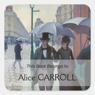 Gustave Caillebotte - Pariser Straße; Regentag Quadratischer Aufkleber