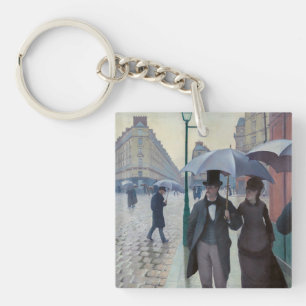 Gustave Caillebotte - Pariser Straße; Regentag Schlüsselanhänger