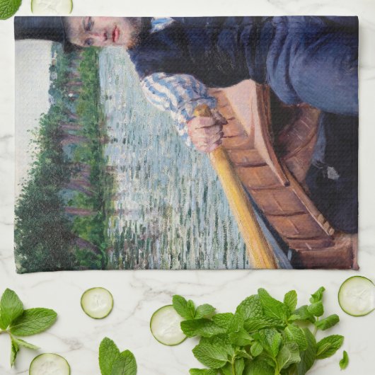 Gustave Caillebotte - Party für Boote Geschirrtuch (Gefaltet)