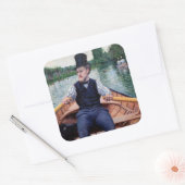 Gustave Caillebotte - Party für Boote Quadratischer Aufkleber (Umschlag)