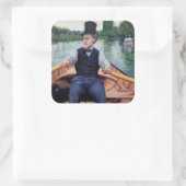 Gustave Caillebotte - Party für Boote Quadratischer Aufkleber (Tasche)