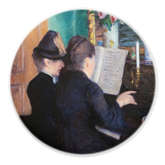 Gustave Caillebotte - Piano-Lektion Keramikknauf (Vorderseite)