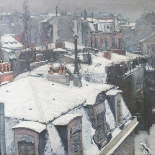 Gustave Caillebotte - Rooftops im Schnee Aufkleber (Vorderseite)
