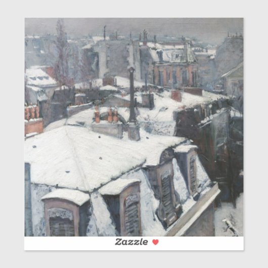 Gustave Caillebotte - Rooftops im Schnee Aufkleber (Blatt)