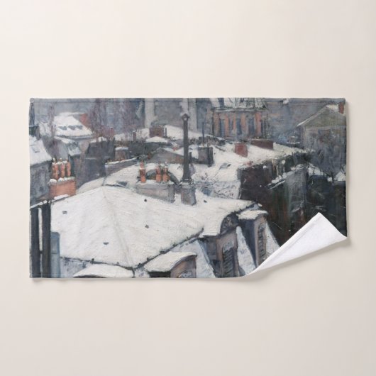 Gustave Caillebotte - Rooftops im Schnee Badhandtuch Set (Handtuch)