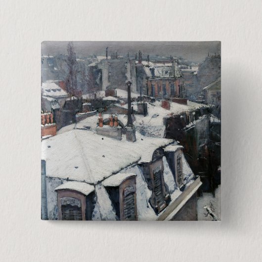 Gustave Caillebotte - Rooftops im Schnee Button (Vorderseite)