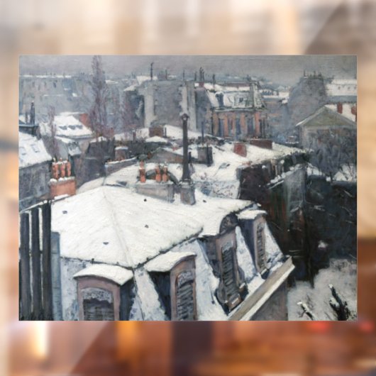 Gustave Caillebotte - Rooftops im Schnee Fensteraufkleber (Blatt 2)