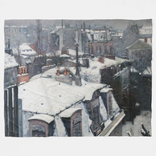 Gustave Caillebotte - Rooftops im Schnee Fleecedecke (Vorderseite (Horizontal))