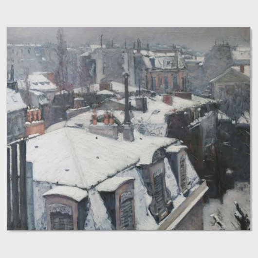 Gustave Caillebotte - Rooftops im Schnee Geschenkpapier (Flach)