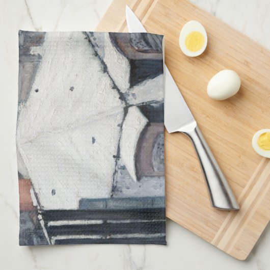 Gustave Caillebotte - Rooftops im Schnee Geschirrtuch (Viertel Falte)
