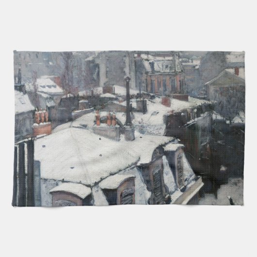 Gustave Caillebotte - Rooftops im Schnee Geschirrtuch (Horizontal)