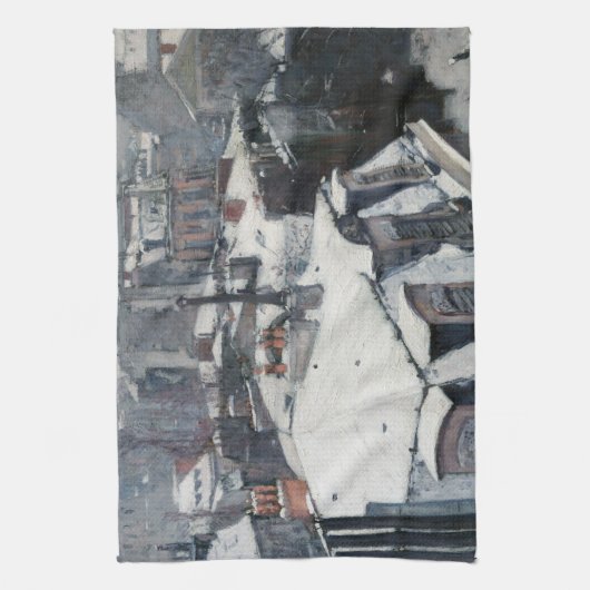 Gustave Caillebotte - Rooftops im Schnee Geschirrtuch (Vertikal)