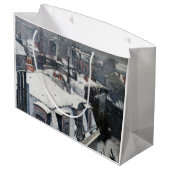 Gustave Caillebotte - Rooftops im Schnee Große Geschenktüte (Rückseite Schrägansicht)