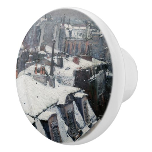 Gustave Caillebotte - Rooftops im Schnee Keramikknauf (Rechts)