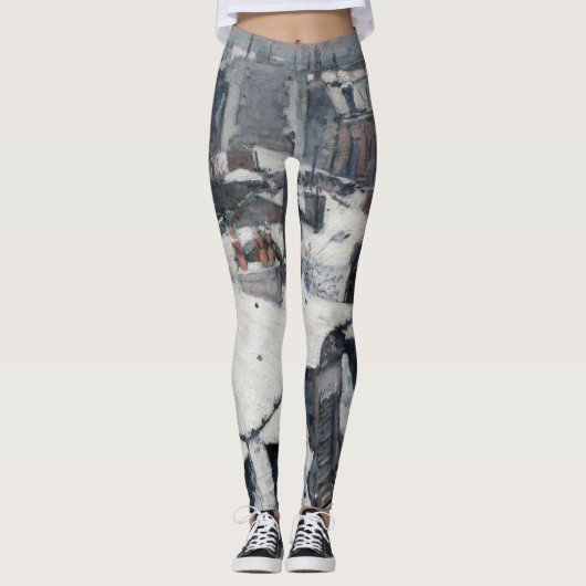 Gustave Caillebotte - Rooftops im Schnee Leggings (Vorderseite)