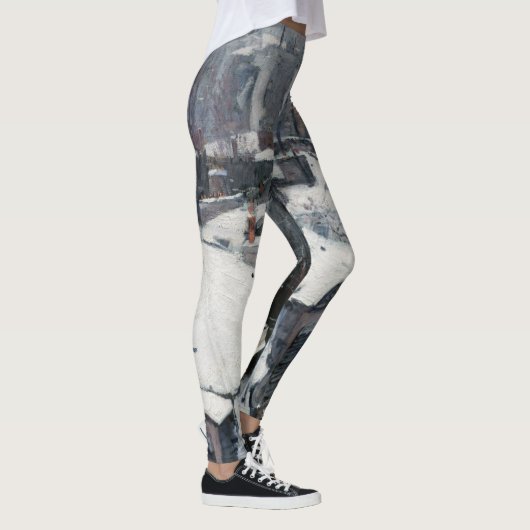 Gustave Caillebotte - Rooftops im Schnee Leggings (Rechts)