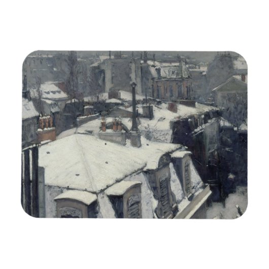 Gustave Caillebotte - Rooftops im Schnee Magnet (Horizontal)