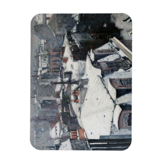Gustave Caillebotte - Rooftops im Schnee Magnet (Vertikal)