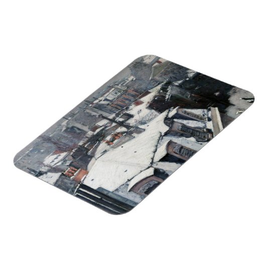 Gustave Caillebotte - Rooftops im Schnee Magnet (Linke Seite)