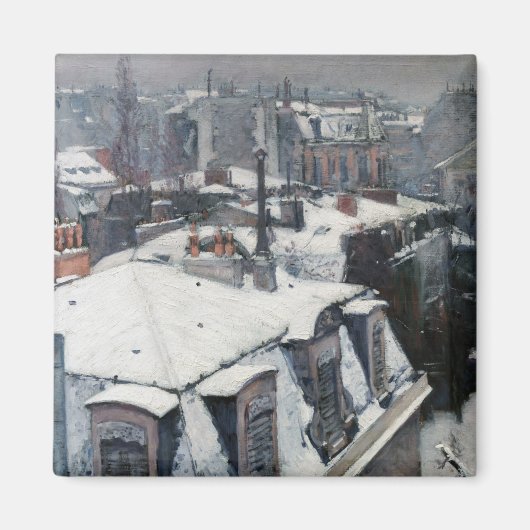 Gustave Caillebotte - Rooftops im Schnee Magnet (Vorne)