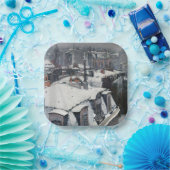 Gustave Caillebotte - Rooftops im Schnee Pappteller (Party)