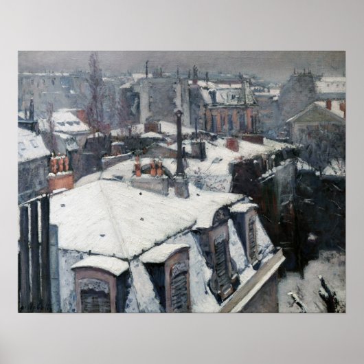Gustave Caillebotte - Rooftops im Schnee Poster (Vorne)