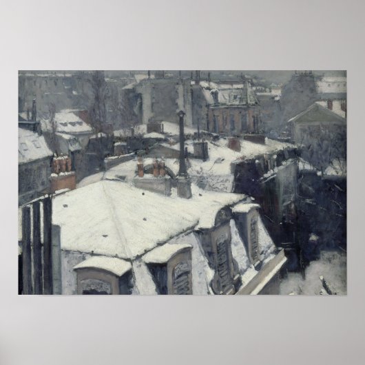 Gustave Caillebotte - Rooftops im Schnee Poster (Vorne)