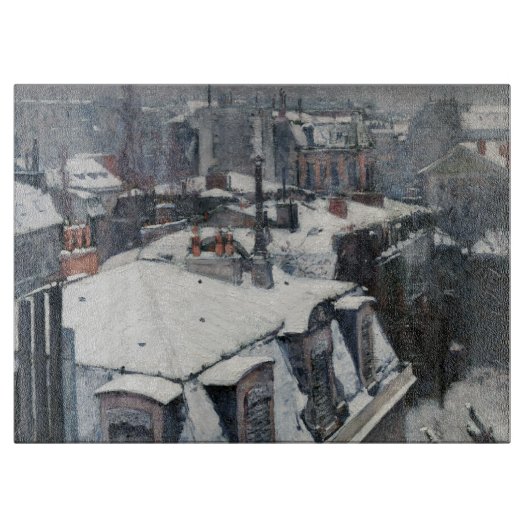 Gustave Caillebotte - Rooftops im Schnee Schneidebrett (Vorderseite)