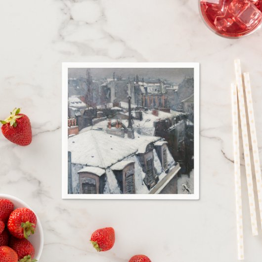 Gustave Caillebotte - Rooftops im Schnee Serviette (Beispiel)