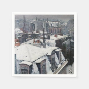 Gustave Caillebotte - Rooftops im Schnee Serviette