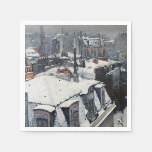 Gustave Caillebotte - Rooftops im Schnee Serviette (Vorderseite)