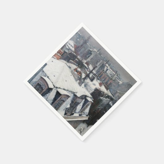 Gustave Caillebotte - Rooftops im Schnee Serviette (Ecke)