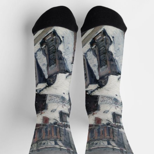 Gustave Caillebotte - Rooftops im Schnee Socken (Oben)