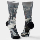 Gustave Caillebotte - Rooftops im Schnee Socken (Gewinkelt)