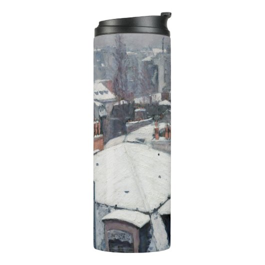 Gustave Caillebotte - Rooftops im Schnee Thermosbecher (Nach links gedreht)